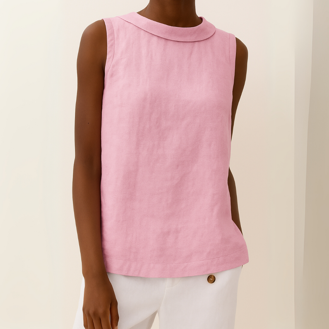 Cornelia | Elegante Mouwloze Top met Rolkraag