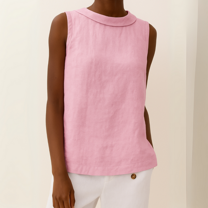 Cornelia | Elegante Mouwloze Top met Rolkraag