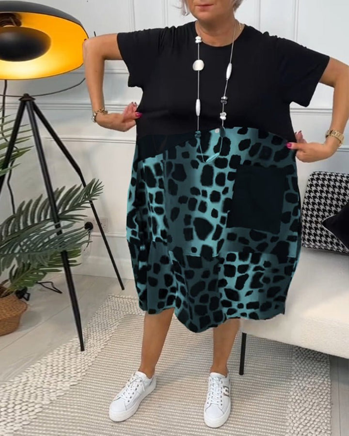 Jacqueline | Comfortabele artistieke jurk met halflange mouwen