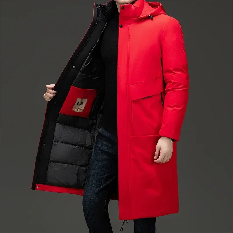 Sjaak | Lange Gewatteerde Winterjas met Capuchon