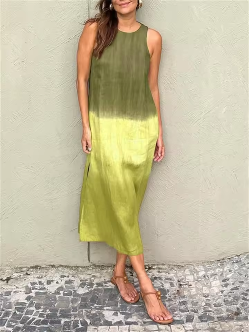 Marjolein | Mouwloze Zomerjurk met Ronde Hals