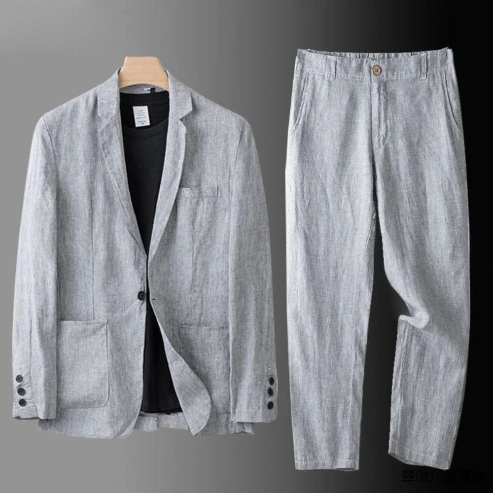 Roland | Zomerse set met overhemd en broek in casual stijl