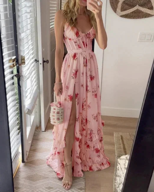Sonya | Elegante Bloemenjurk met Smalle Bandjes