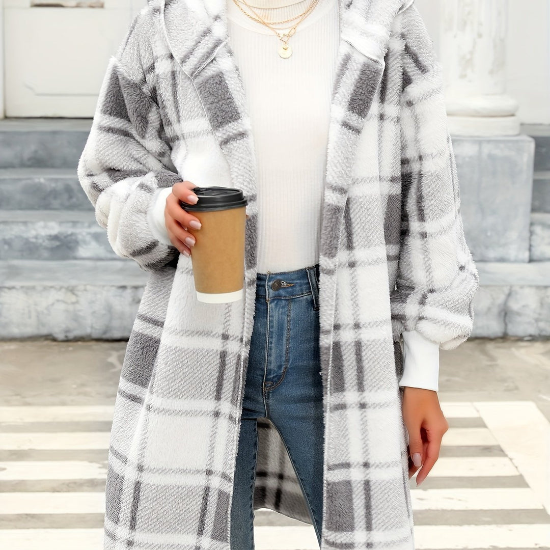 Jetske | Warm Geruit Vest met Capuchon
