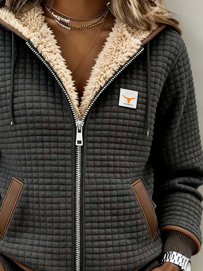 Elisa | Retro Outdoorjas Ruitpatroon