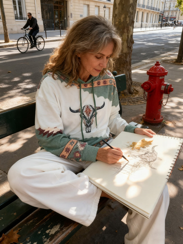 Berber | Warme Hoodie met Bohemien Print