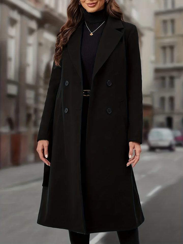 Evelien | Elegante Lange Dubbelrijer Mantel