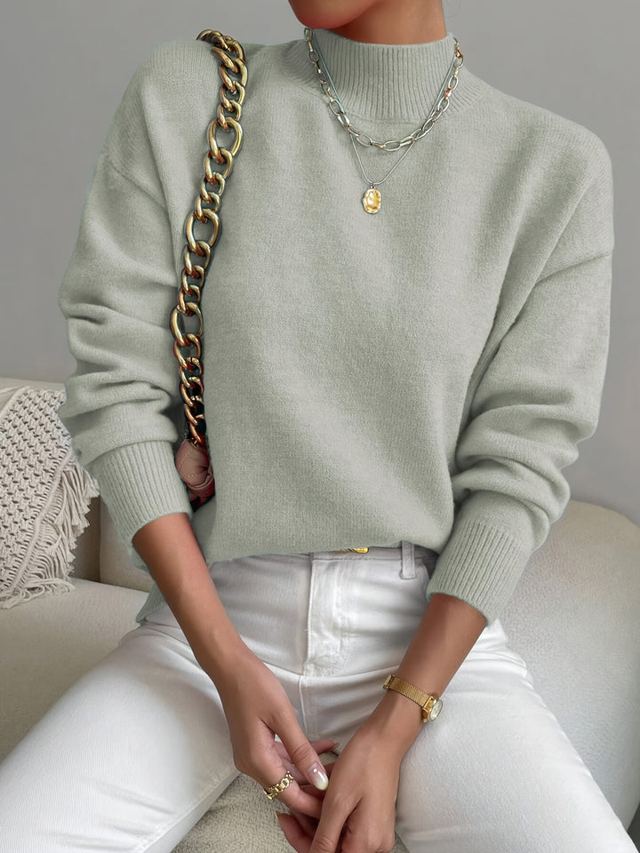 Britt | Elegante Trui met Opstaande Col