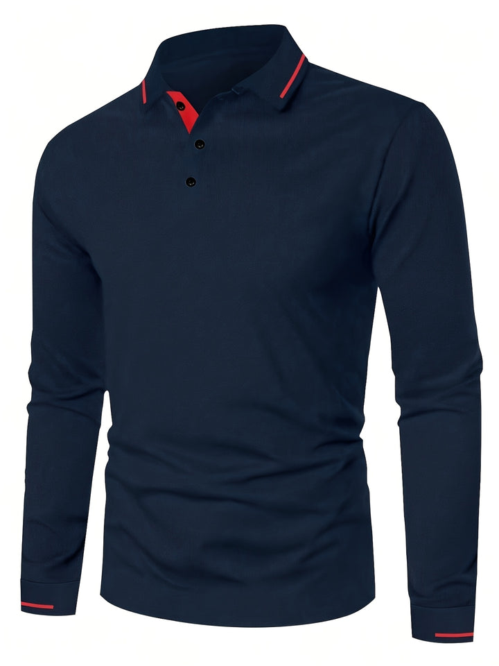 Wim | Verfijnde Poloshirt met Lange Mouwen