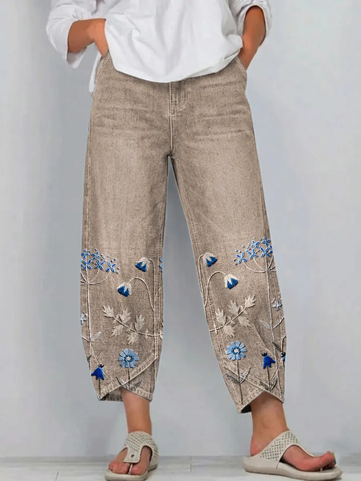 Sophie | Elegante Geborduurde Comfortbroek