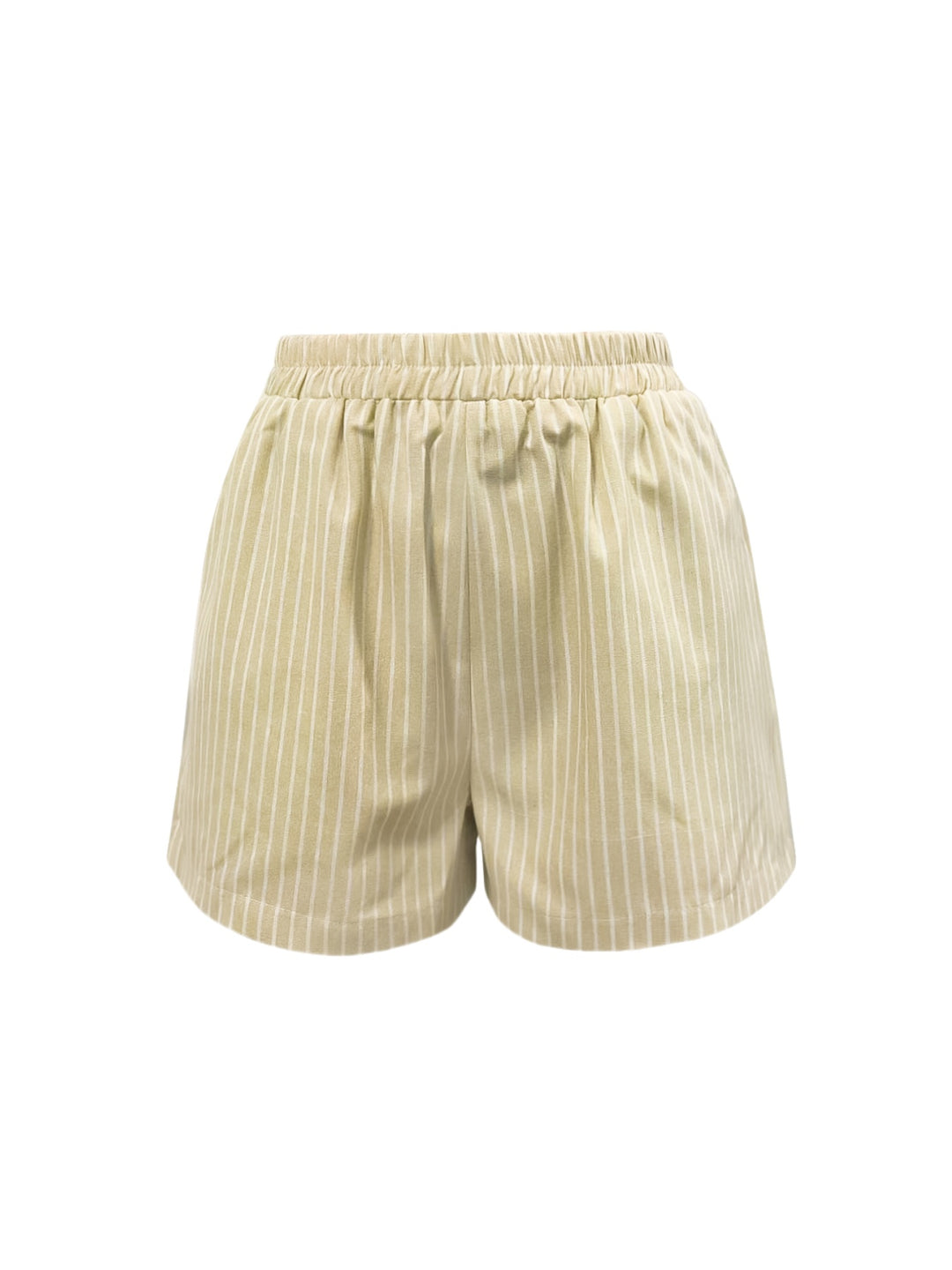 Marga | Luchtige Gestreepte Short met Elastische Taille