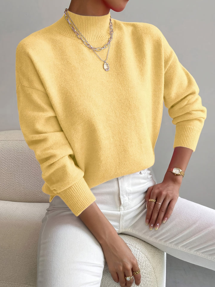 Britt | Elegante Trui met Opstaande Col