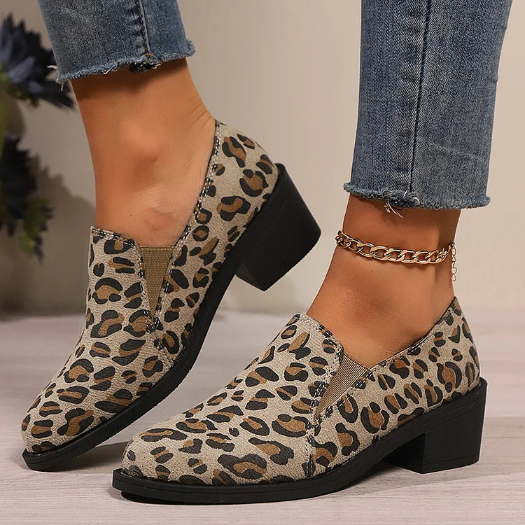 Angelique | Suède Loafers met Blokhak