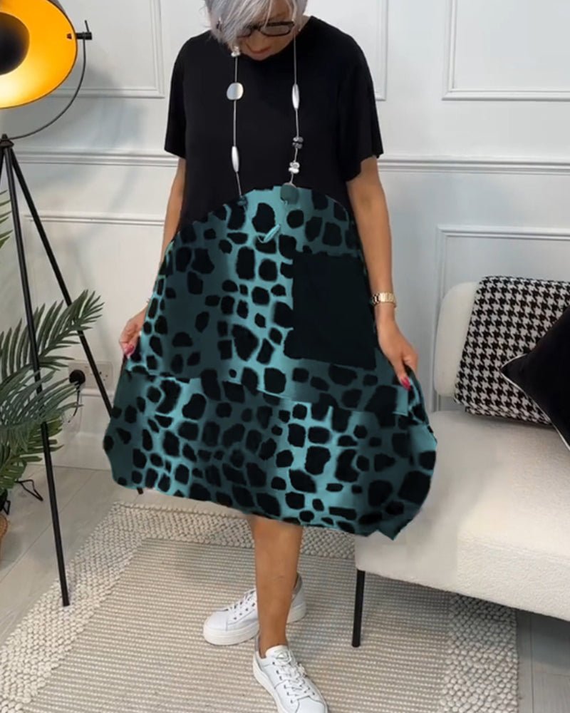Jacqueline | Comfortabele artistieke jurk met halflange mouwen