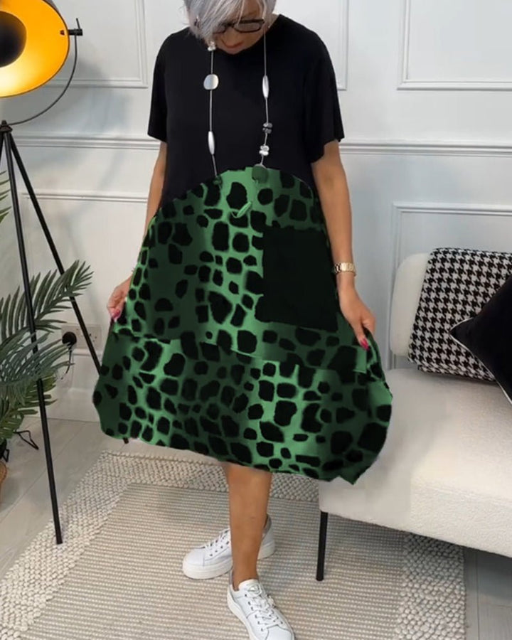Jacqueline | Comfortabele artistieke jurk met halflange mouwen
