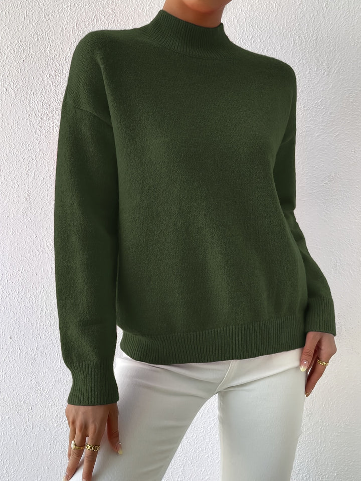 Britt | Elegante Trui met Opstaande Col