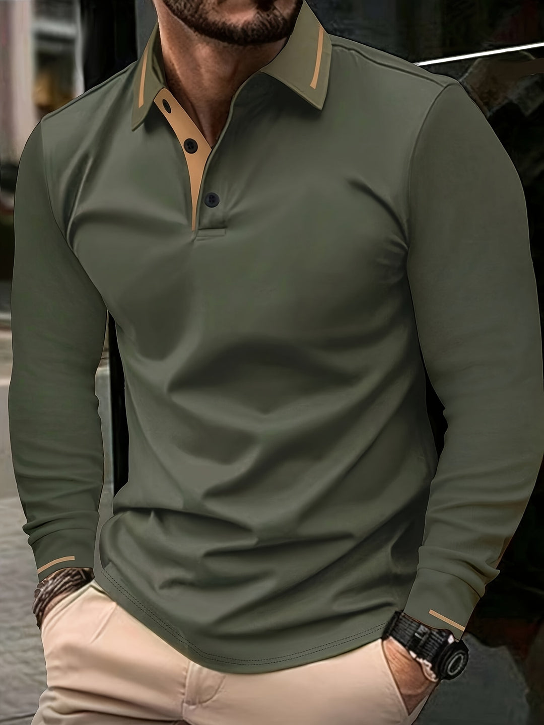 Wim | Verfijnde Poloshirt met Lange Mouwen