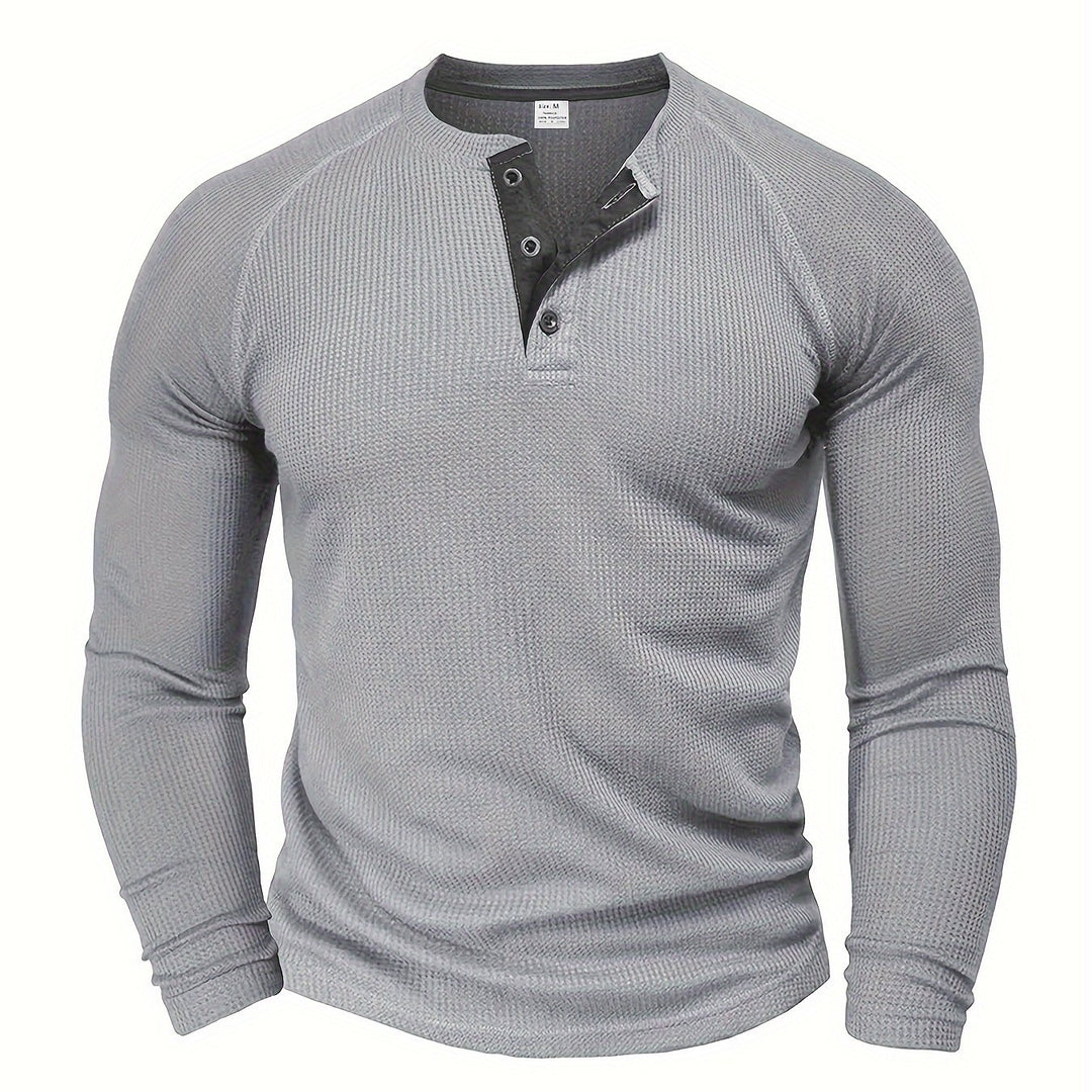 Jesse | Verfijnd Henleyshirt met Lange Mouw