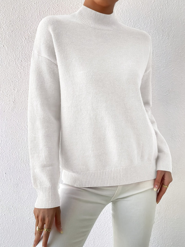 Britt | Elegante Trui met Opstaande Col