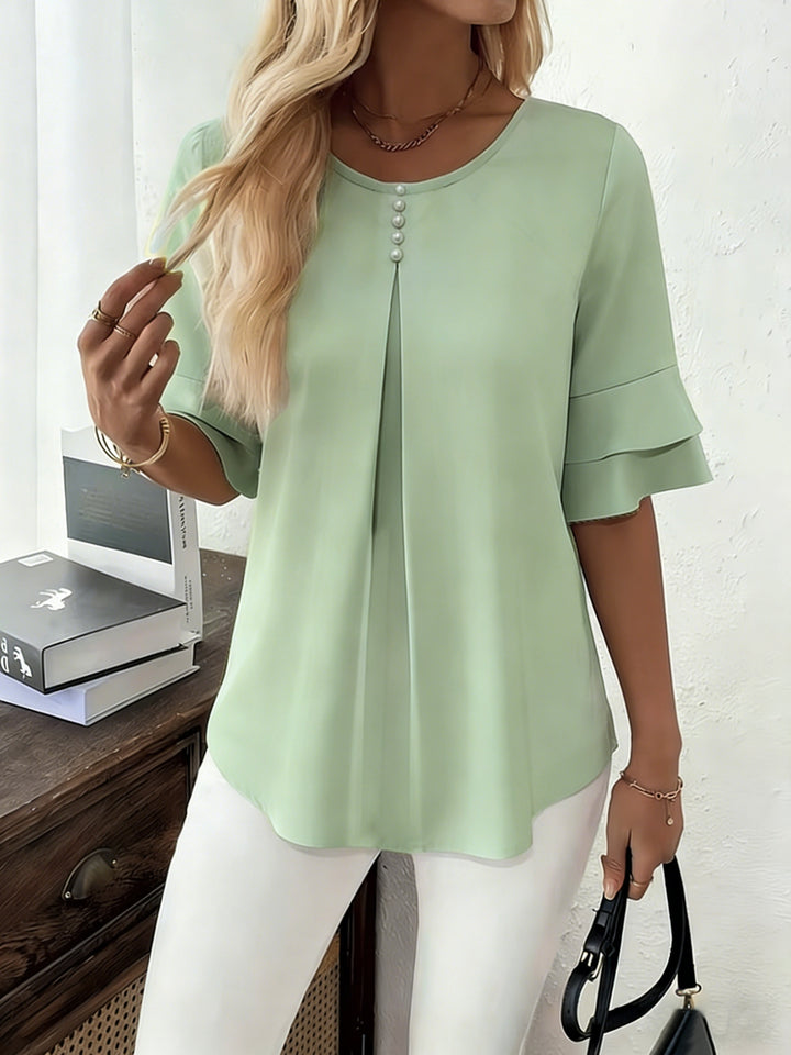 Rosalinde | Sierlijke Blouse met Ruchemouw