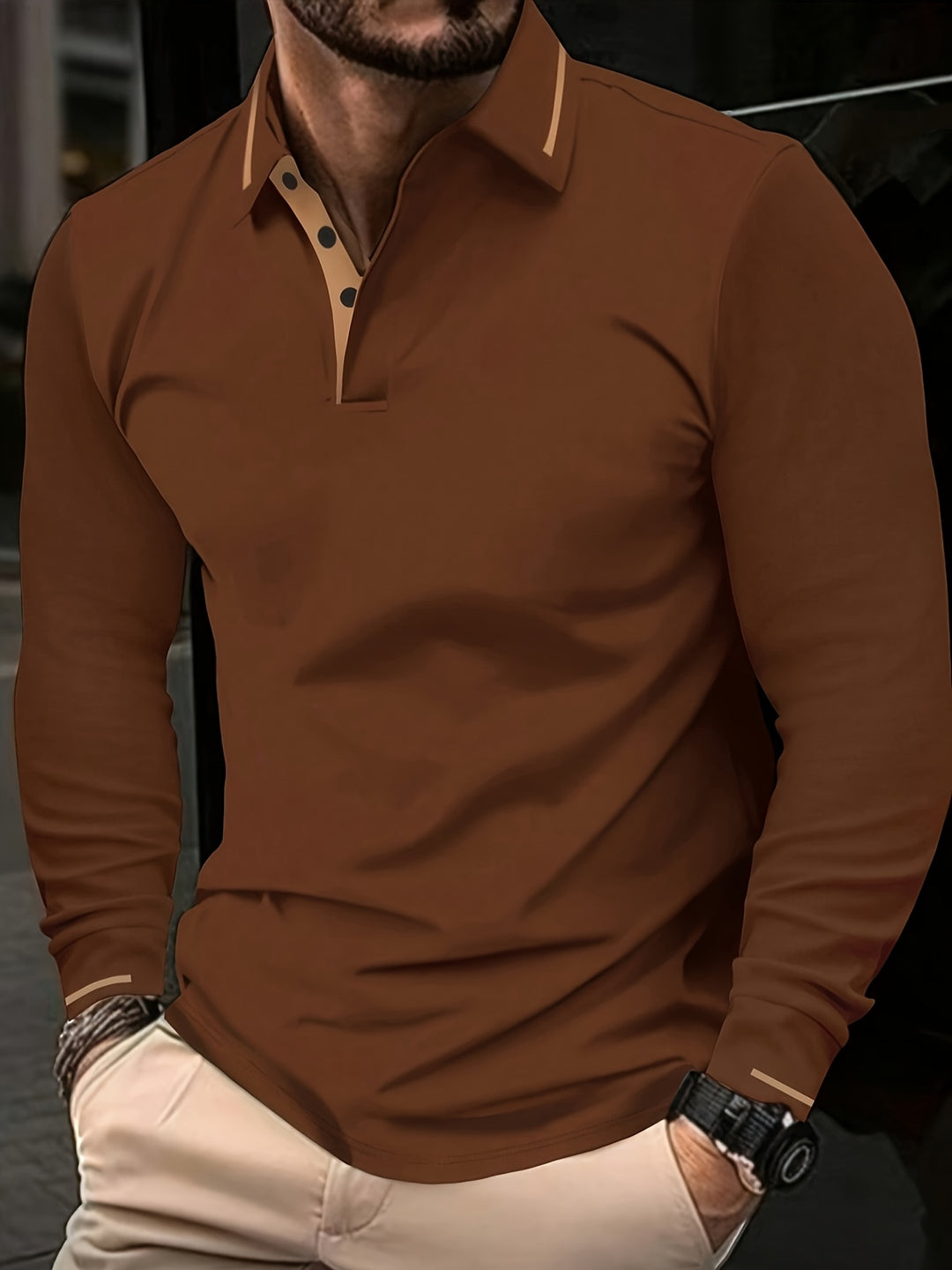 Wim | Verfijnde Poloshirt met Lange Mouwen