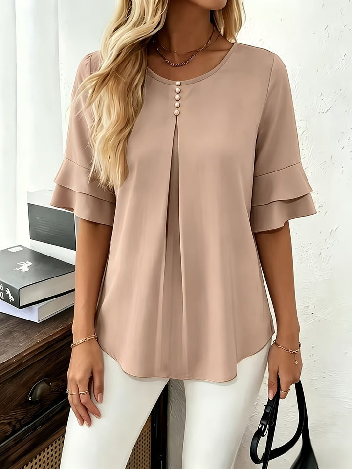 Rosalinde | Sierlijke Blouse met Ruchemouw