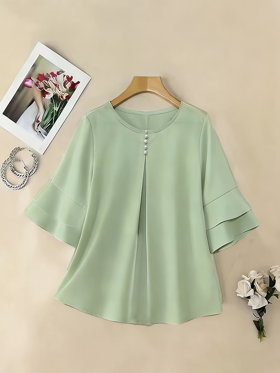 Rosalinde | Sierlijke Blouse met Ruchemouw