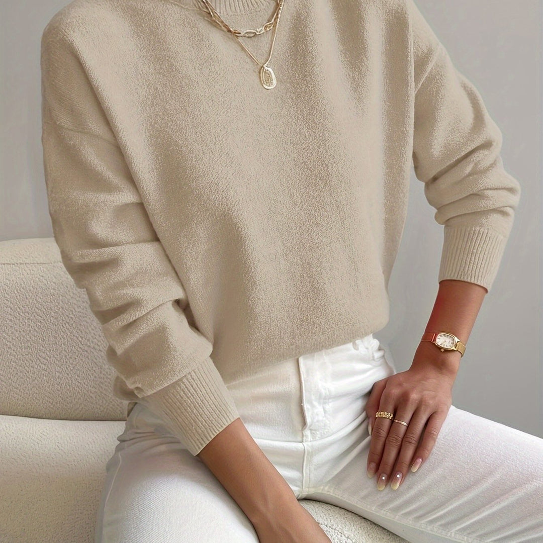 Britt | Elegante Trui met Opstaande Col