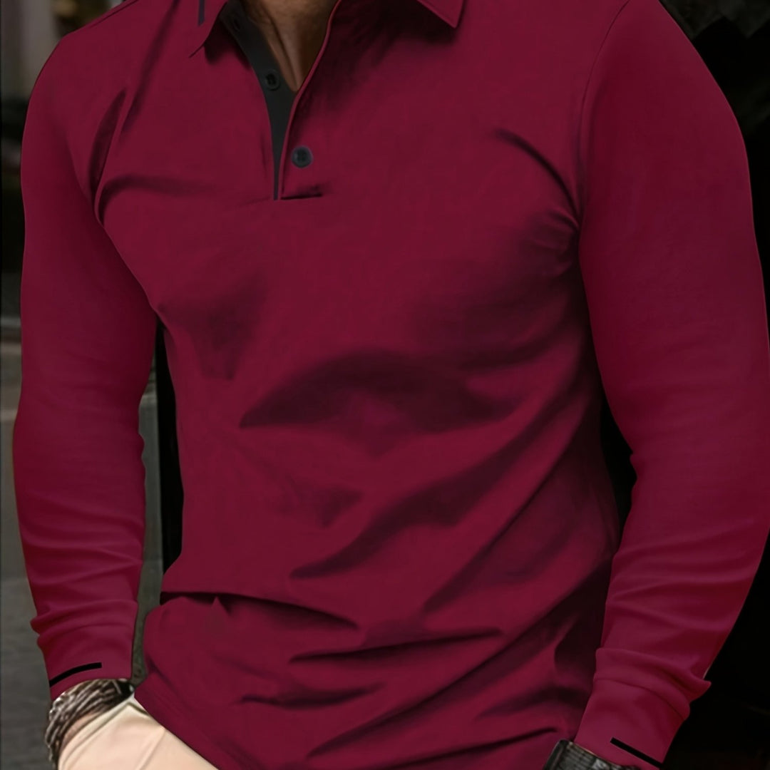 Wim | Verfijnde Poloshirt met Lange Mouwen