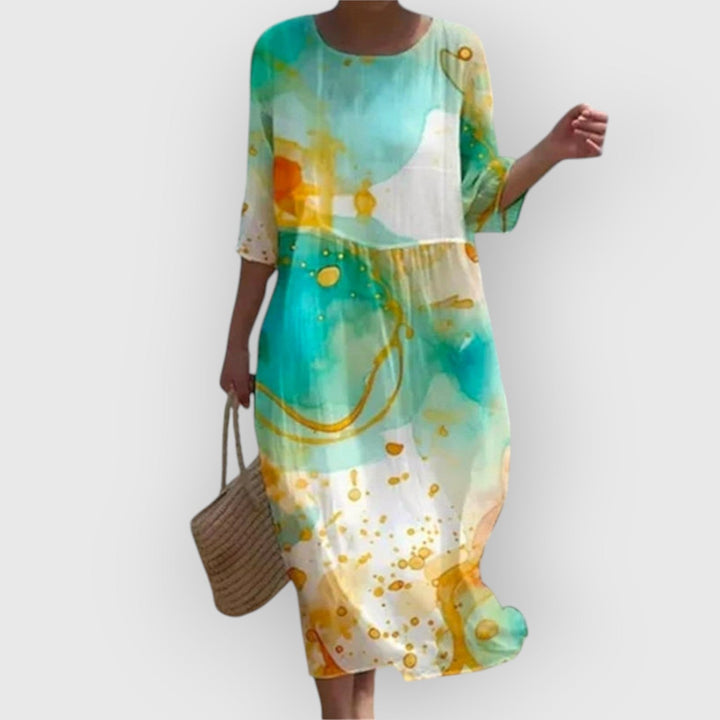 Sophie | Elegante Bloemenprint Zomerjurk