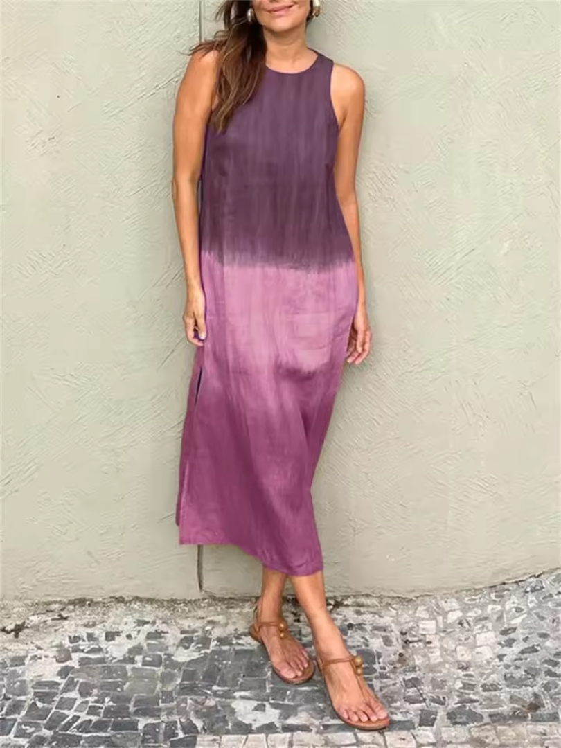 Marjolein | Mouwloze Zomerjurk met Ronde Hals