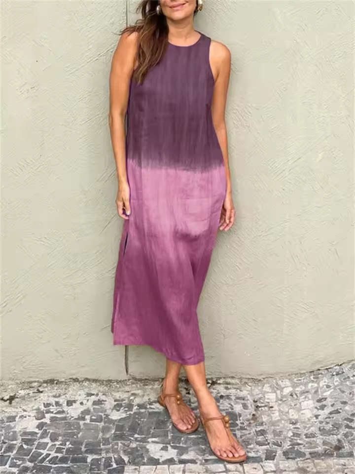 Marjolein | Mouwloze Zomerjurk met Ronde Hals