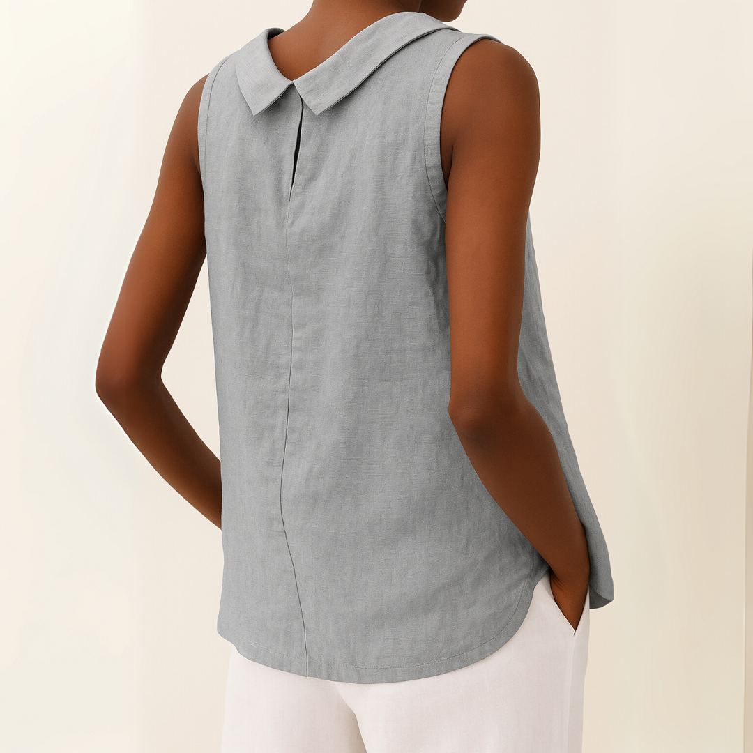 Cornelia | Elegante Mouwloze Top met Rolkraag