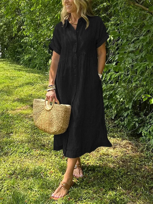 Angela | Elegante Katoenen Maxi Jurk