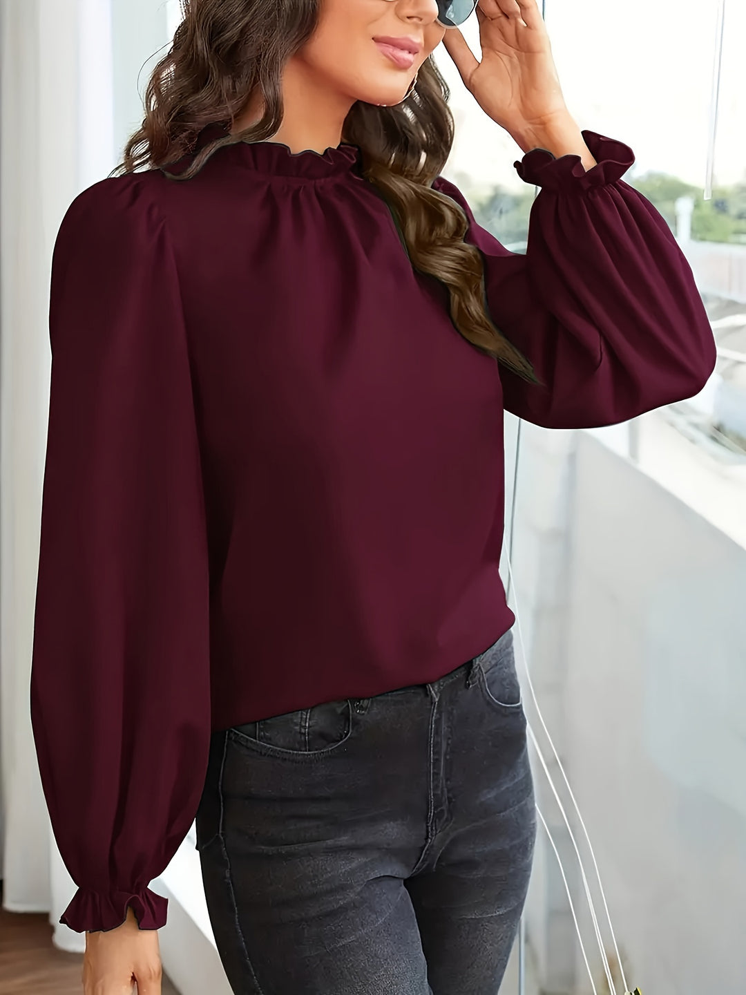 Anke | Elegante Blouse met Ruche-kraag