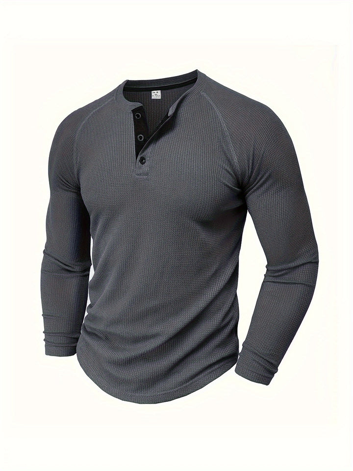 Jesse | Verfijnd Henleyshirt met Lange Mouw