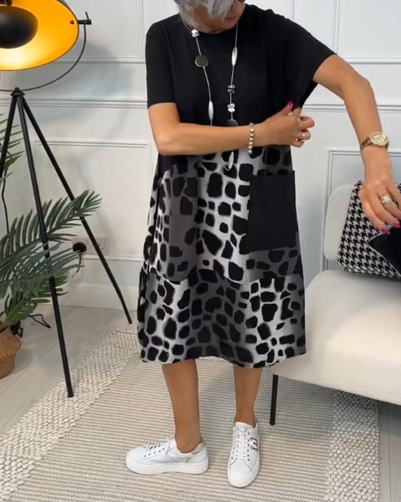 Jacqueline | Comfortabele artistieke jurk met halflange mouwen