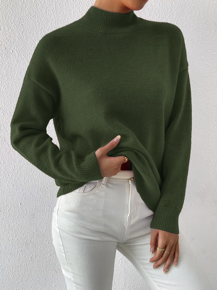 Britt | Elegante Trui met Opstaande Col