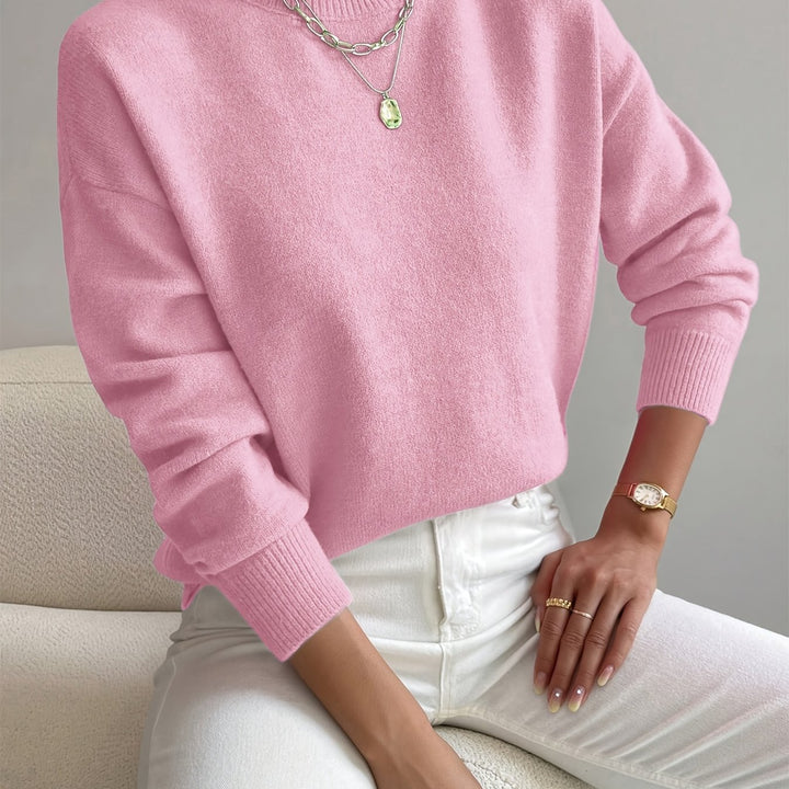 Britt | Elegante Trui met Opstaande Col