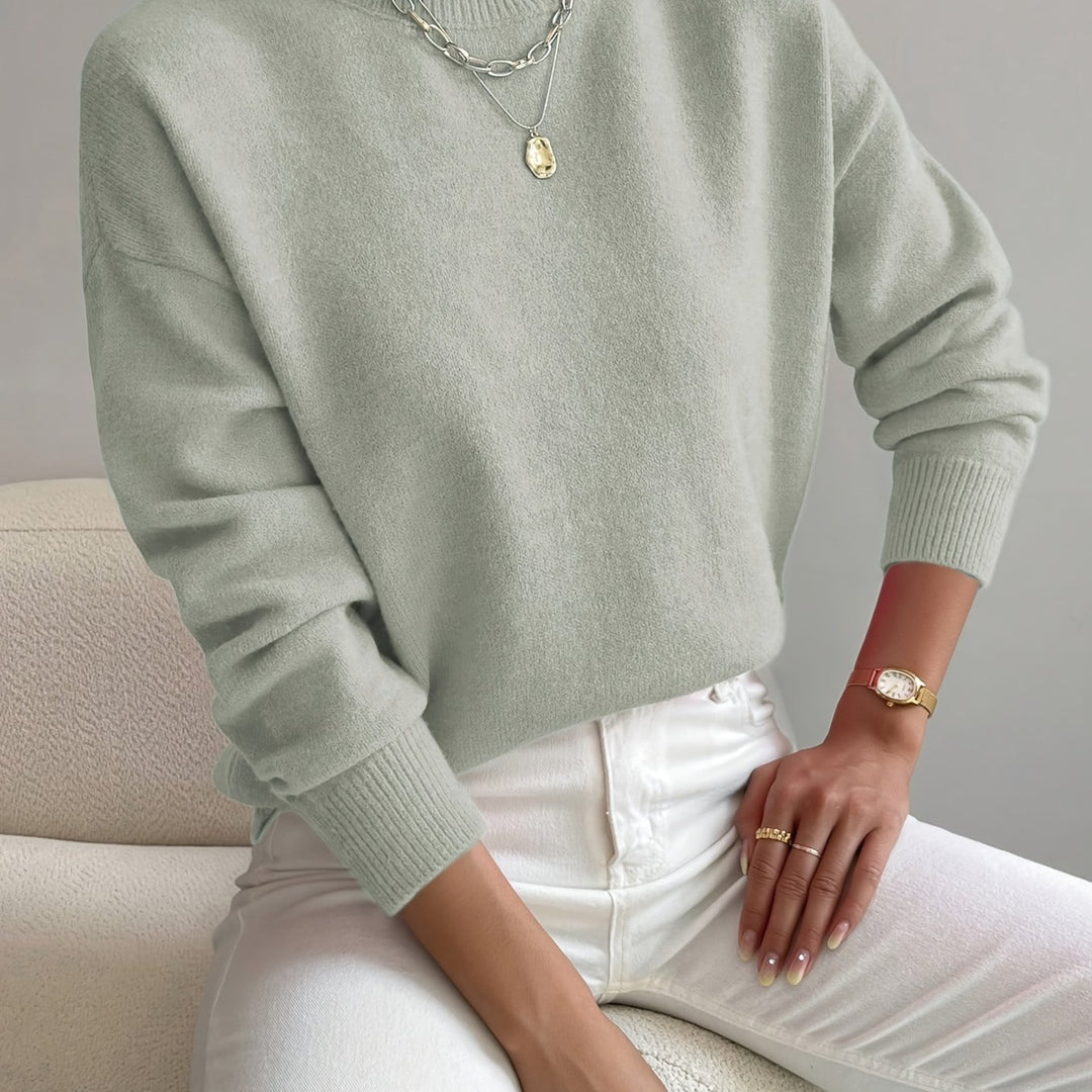 Britt | Elegante Trui met Opstaande Col