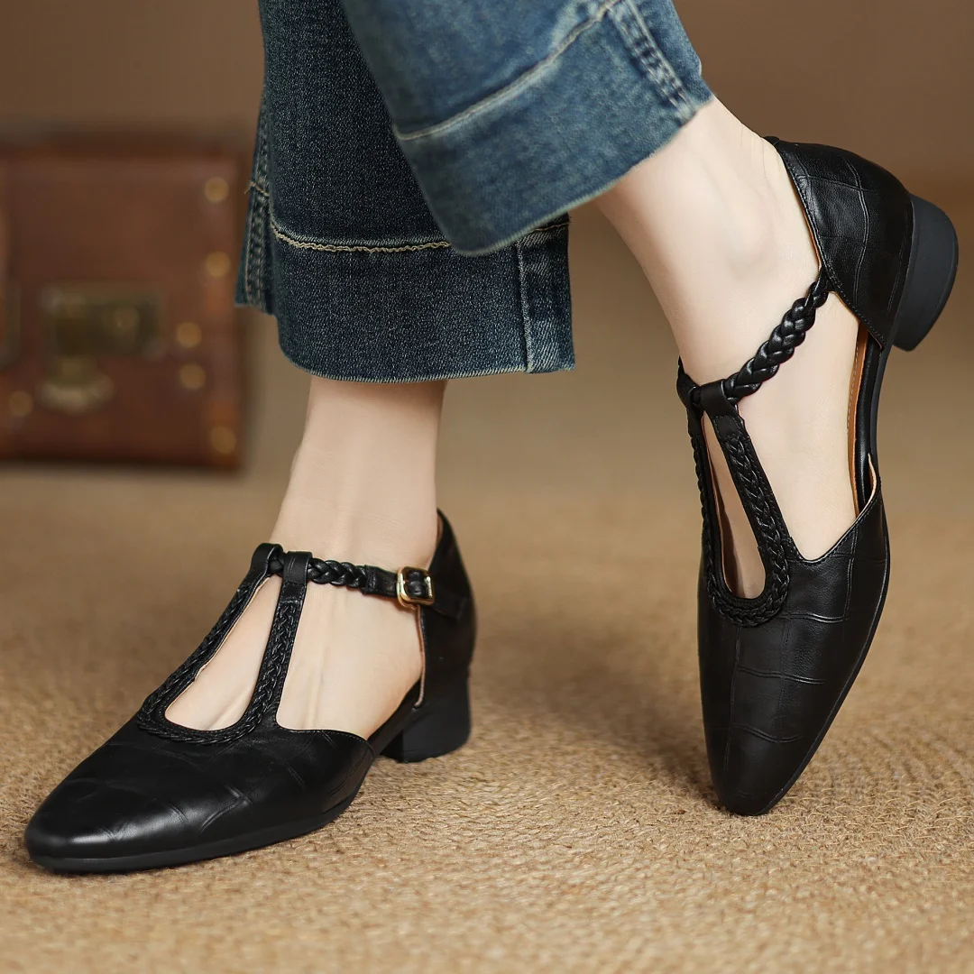 Liana | Premium Gevlochten Sandalen met Puntneus
