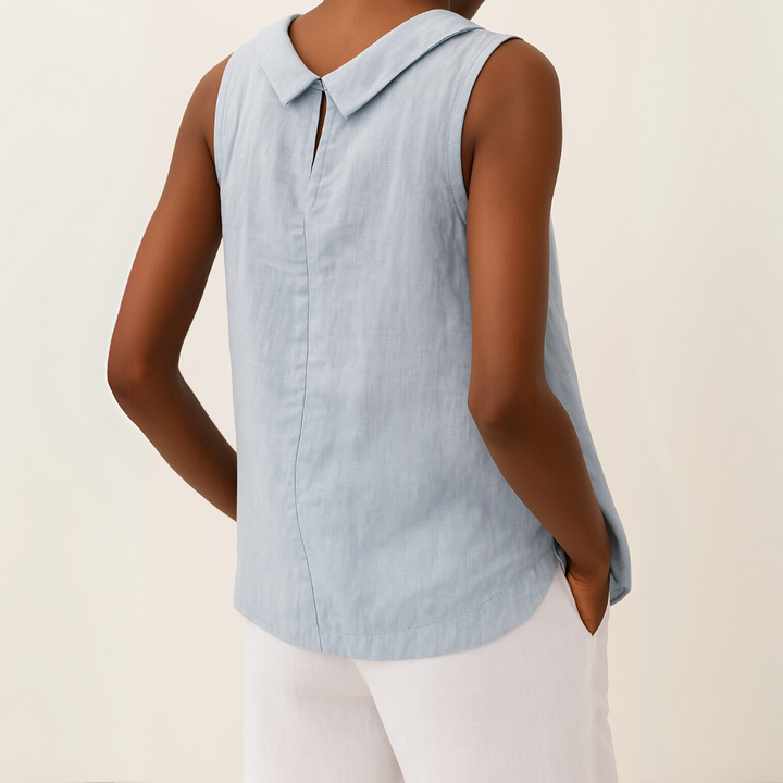 Cornelia | Elegante Mouwloze Top met Rolkraag
