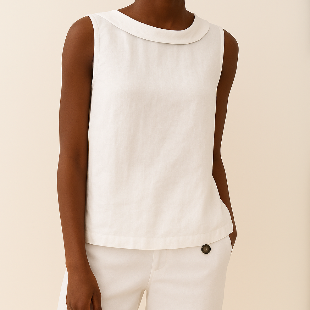 Cornelia | Elegante Mouwloze Top met Rolkraag