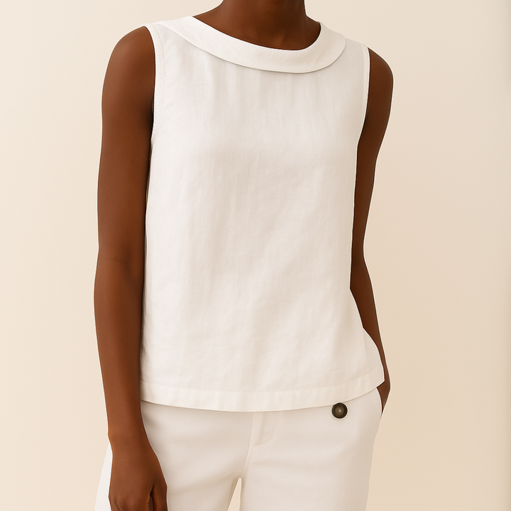 Cornelia | Elegante Mouwloze Top met Rolkraag