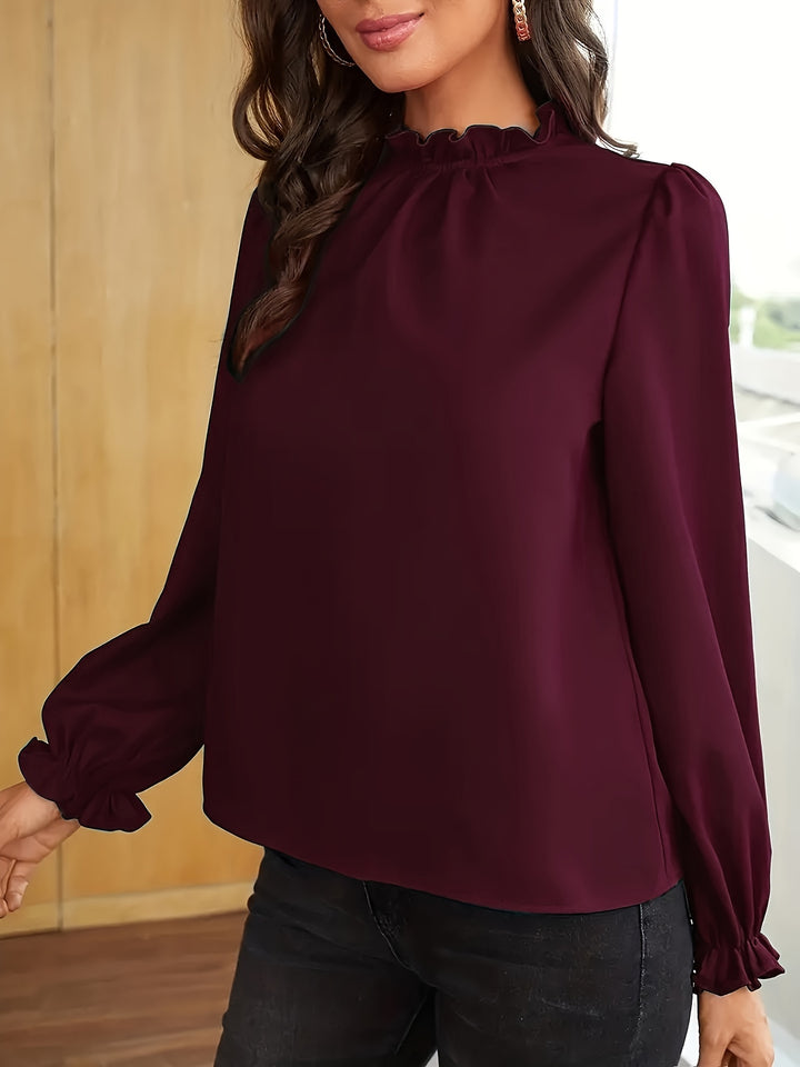 Anke | Elegante Blouse met Ruche-kraag