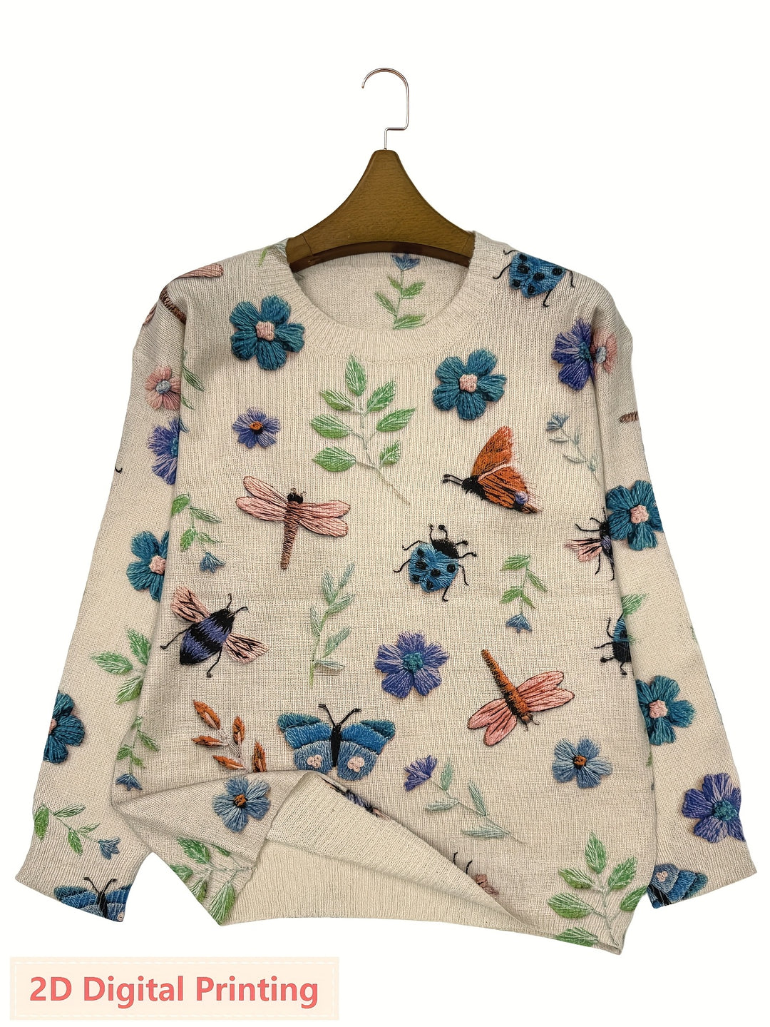 Marga | Bloemrijke Trui met Borduursels