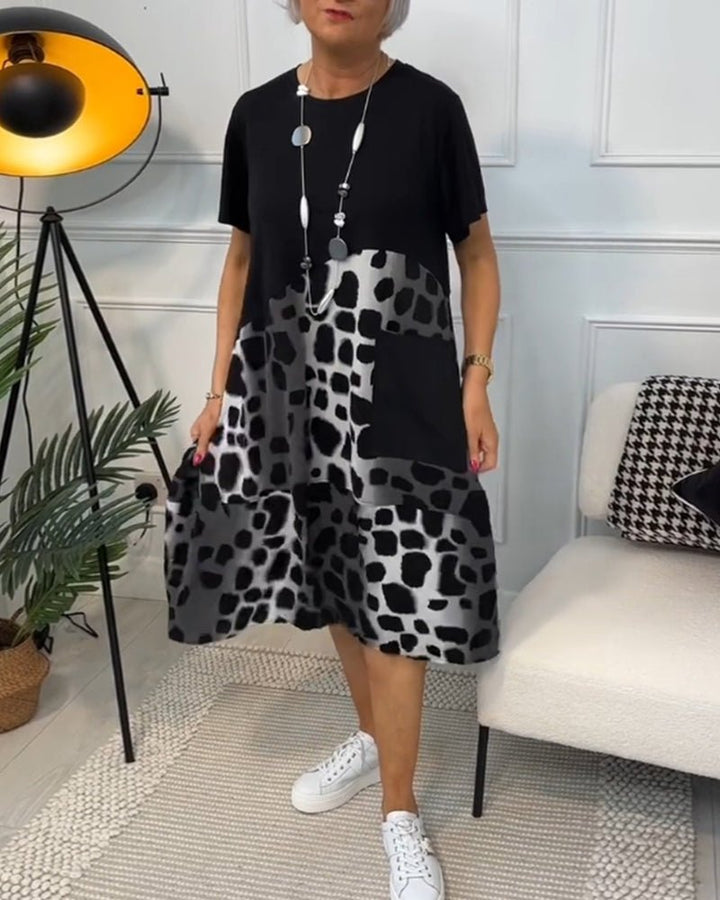 Jacqueline | Comfortabele artistieke jurk met halflange mouwen