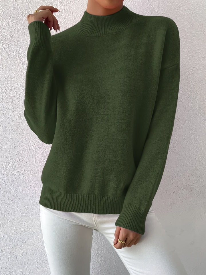 Britt | Elegante Trui met Opstaande Col