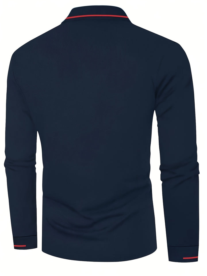 Wim | Verfijnde Poloshirt met Lange Mouwen