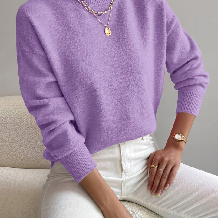 Britt | Elegante Trui met Opstaande Col